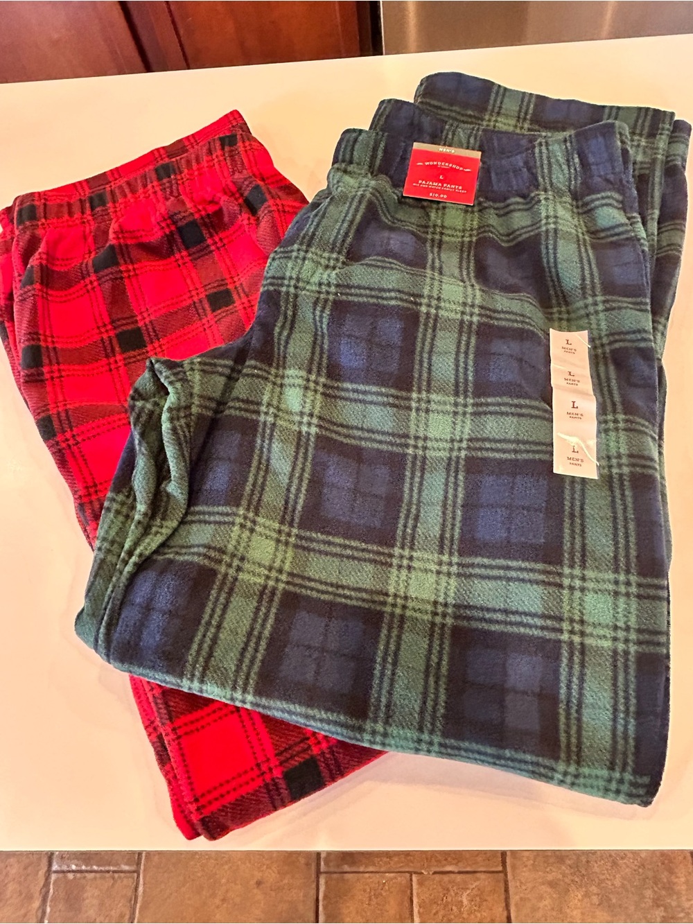 Red & Green Plaid Men’s Pajama Pants Qty 2 Size Large Flannel Feel Wondershop - Picture 14 of 14